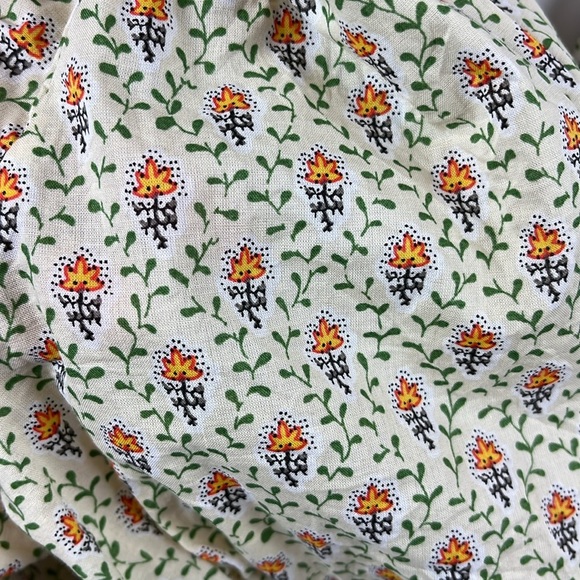 Revolve Kourt Fefe Floral 100% Cotton Set Crop Top and Shorts w Pockets Size S - Picture 12 of 14